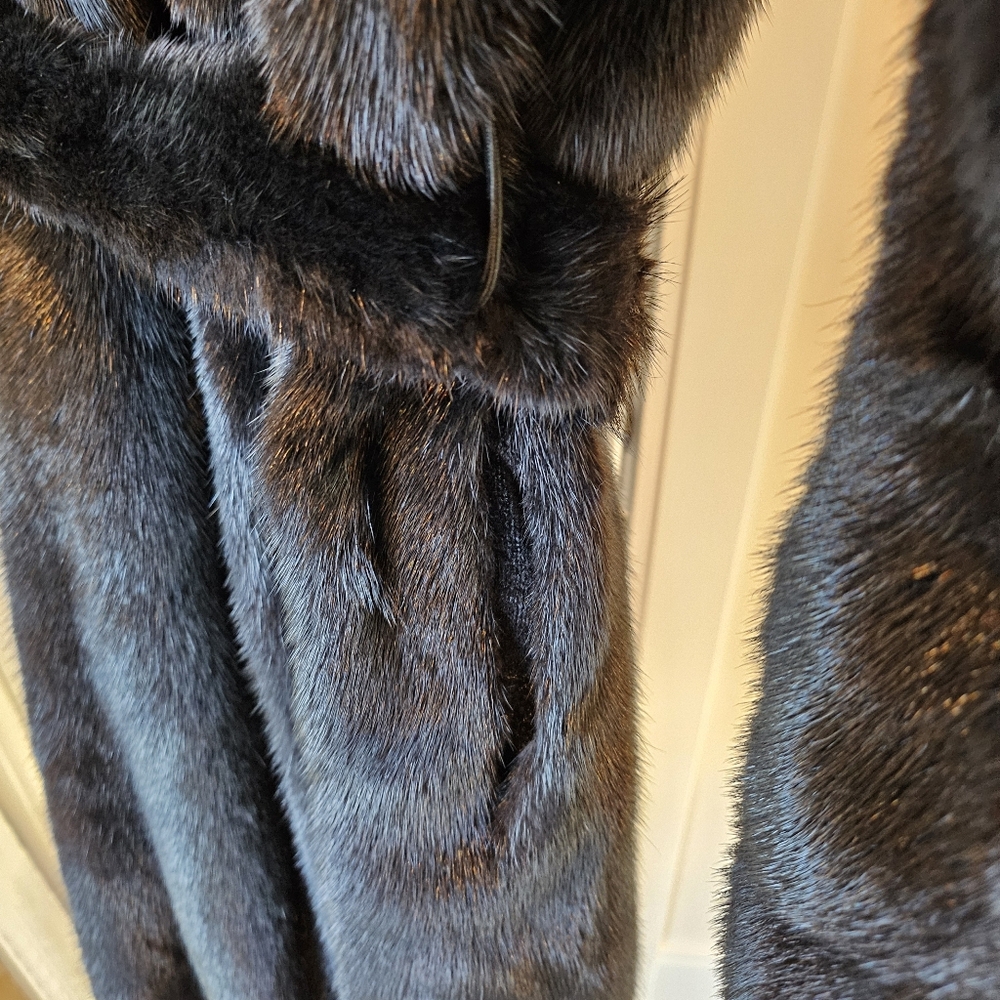 BALLEDY Black Glamma Mink fur coat size S - Picture 6 of 9